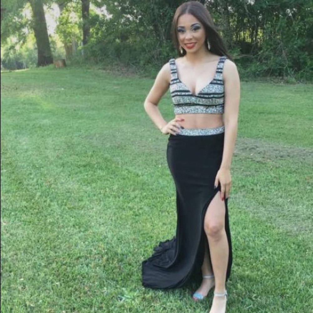 2 piece prom dress